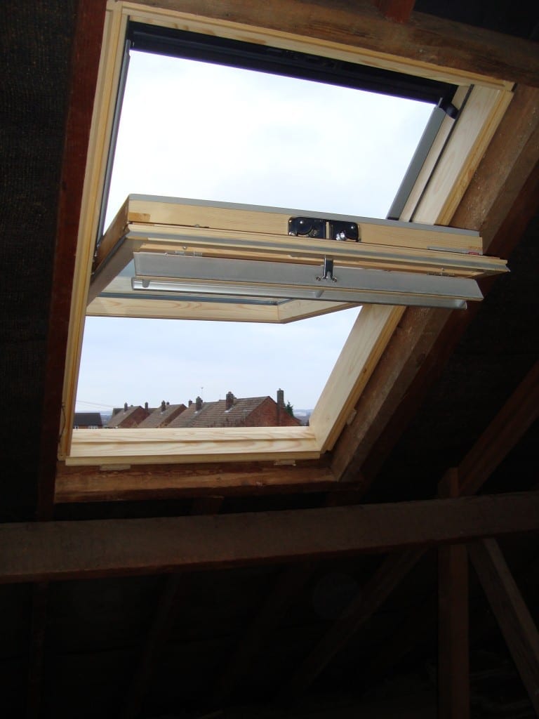 image of open roof window