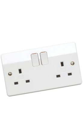 Socket with two UK plugins