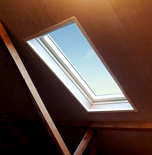 A VELUX roof window