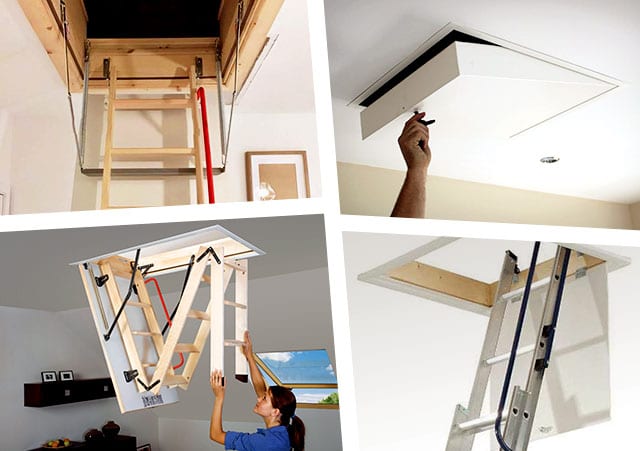 various types of loft ladder and hatch