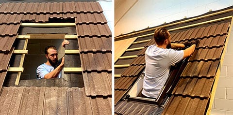 A trainee learning to install roof windows