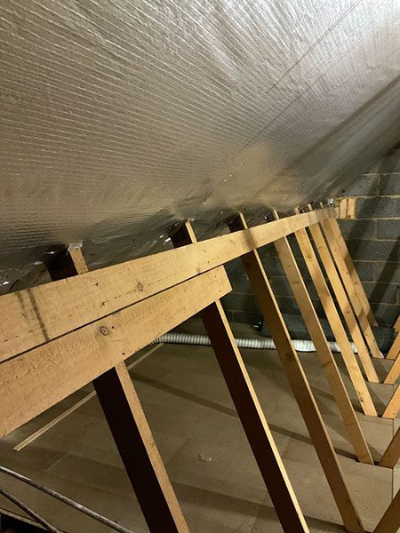 Outer foil rafter insulation