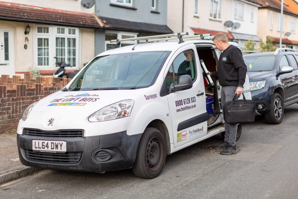 surveyor arriving at customer's home